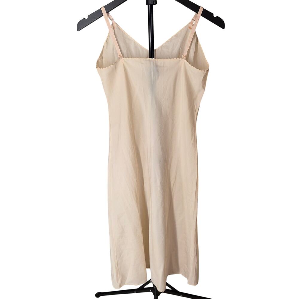 Vintage 70s ILGWU Union Made Full Slip Dress Coquette Whimsigoth Cream 34 - Picture 2 of 9